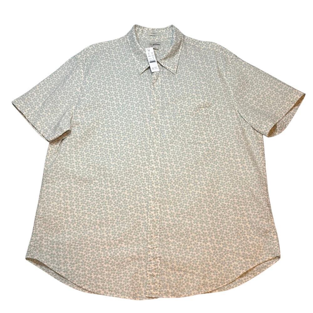 J.Crew Secret Wash Classic Fit Floral Short Sleeve Button Down Men’s XL NWT